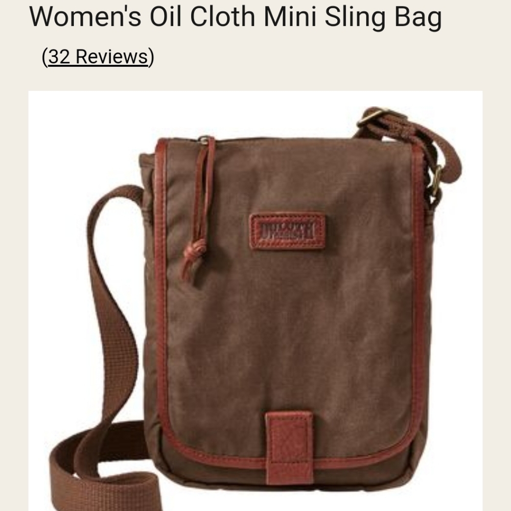 Duluth Trading Company Mini Oil Cloth Sling Bag